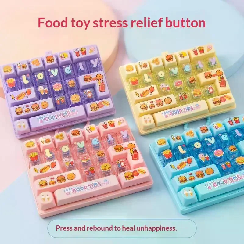 26-key Keyboard Key Caps Antistress: Giant Keycap Keychains Cute Large Clicker Kawaii