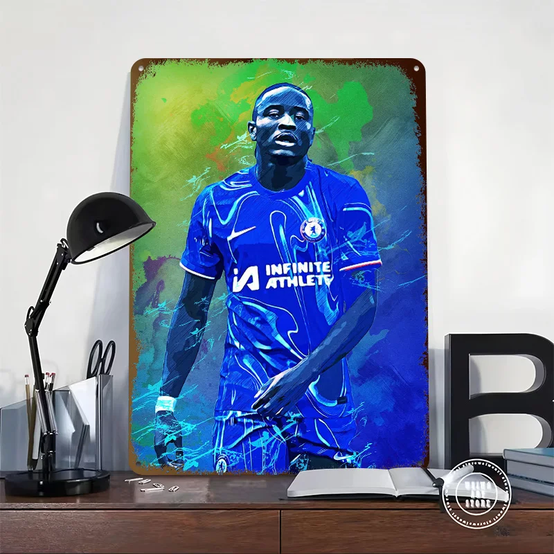 Christopher Nkunku Personalized 3D Textured Metal Poster Wall Art Vintage Tin Signs for Room Decorating Interior Man Cave Decor
