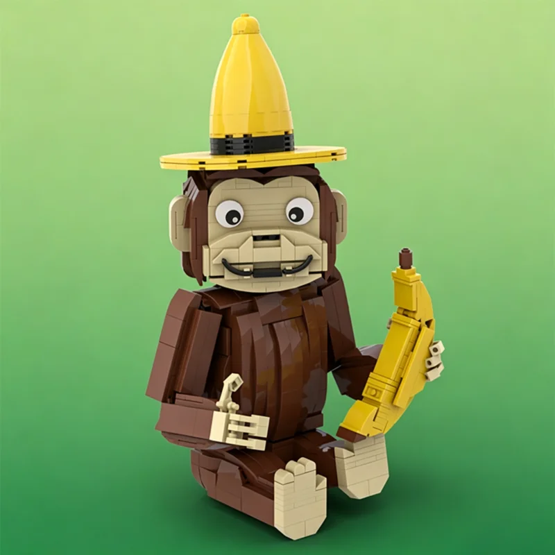 New 834Pcs Cartoon Moc Little Monkey Character Buildable Figure Model Building Blocks Diy Creative Ideas Brick Toy Birthday Gift