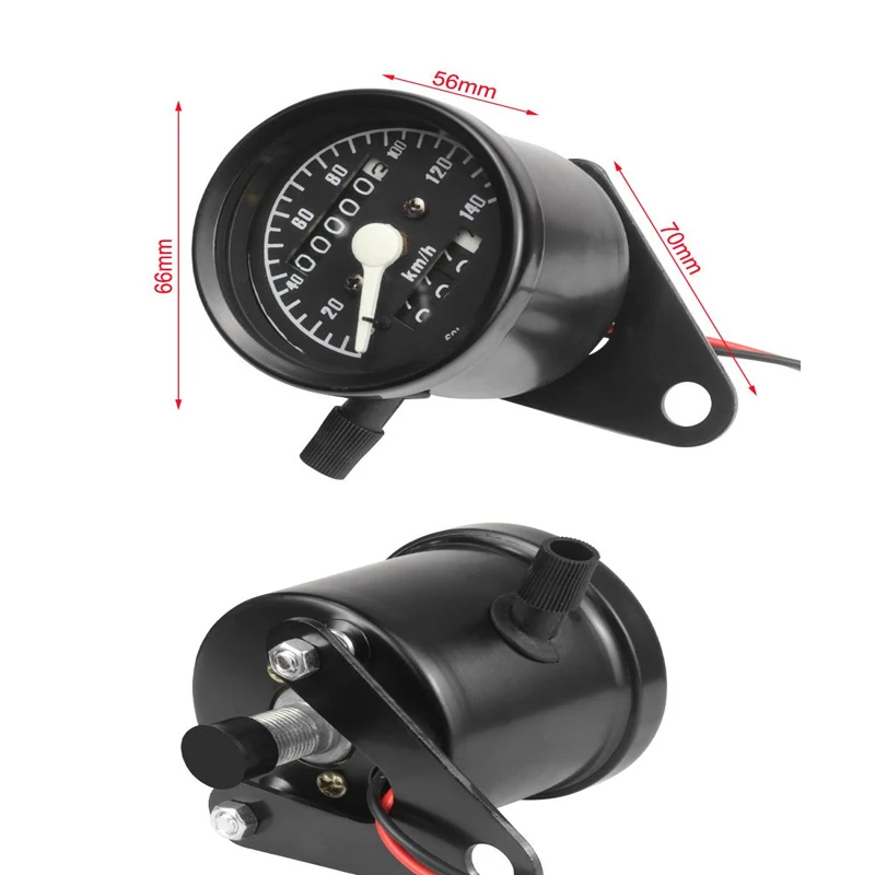 

12V Universal Motorcycle Odometer Speedometer With Backlight Retro Pointer Tachometer Kmometer Modified Indicator