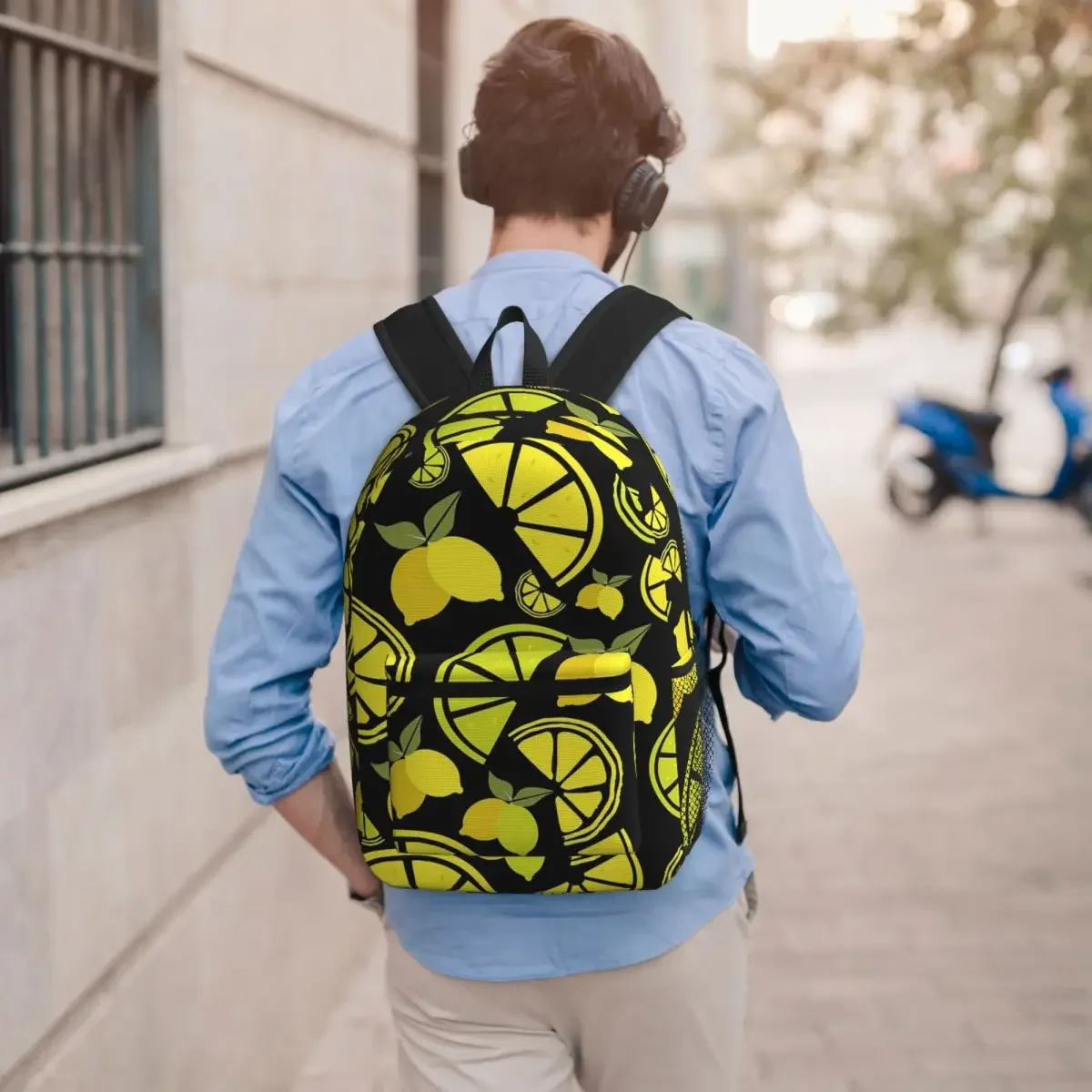 Playful Lemon Slices Backpack Student BookBag Children School Bag Laptop Shoulder Bags for Men Women