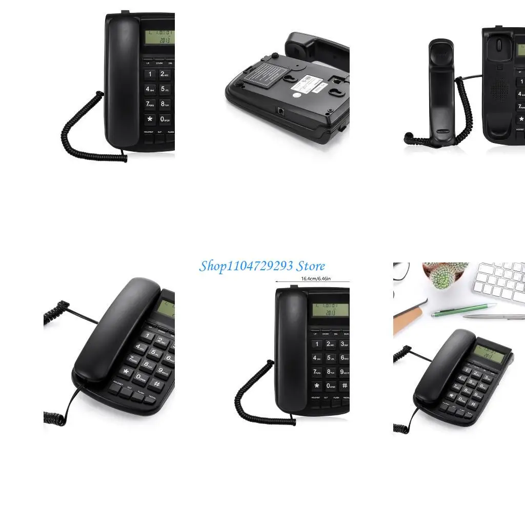 Y2GD Corded Landline Phone Big Button Household Hotel Business Desktop Landline Telephone with LCD Display TEL 225