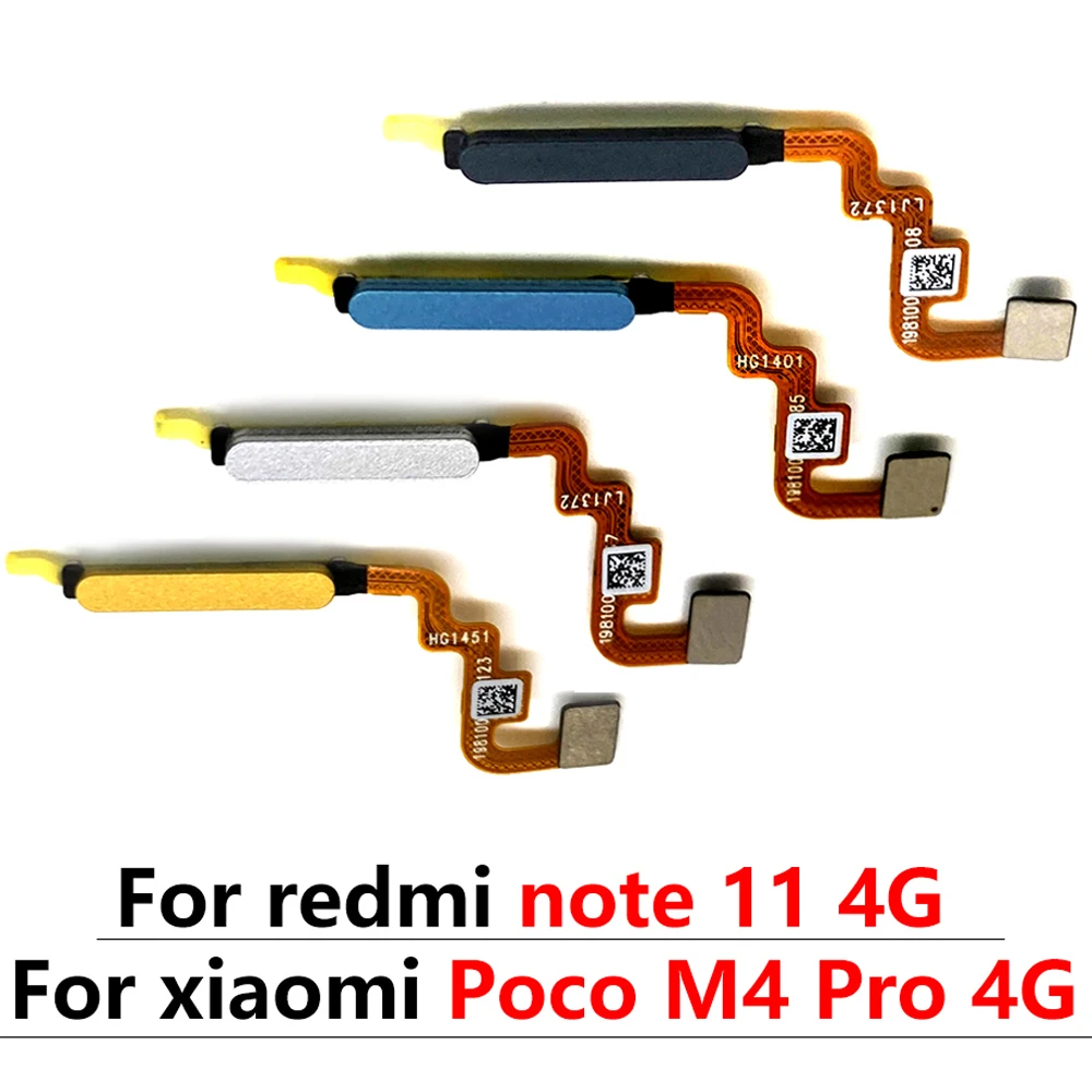 NEW For Xiaomi Poco M4 Pro / Redmi Note 11 5G 4G Home Power Button Fingerprint Touch Id Sensor Connector Flex Cable