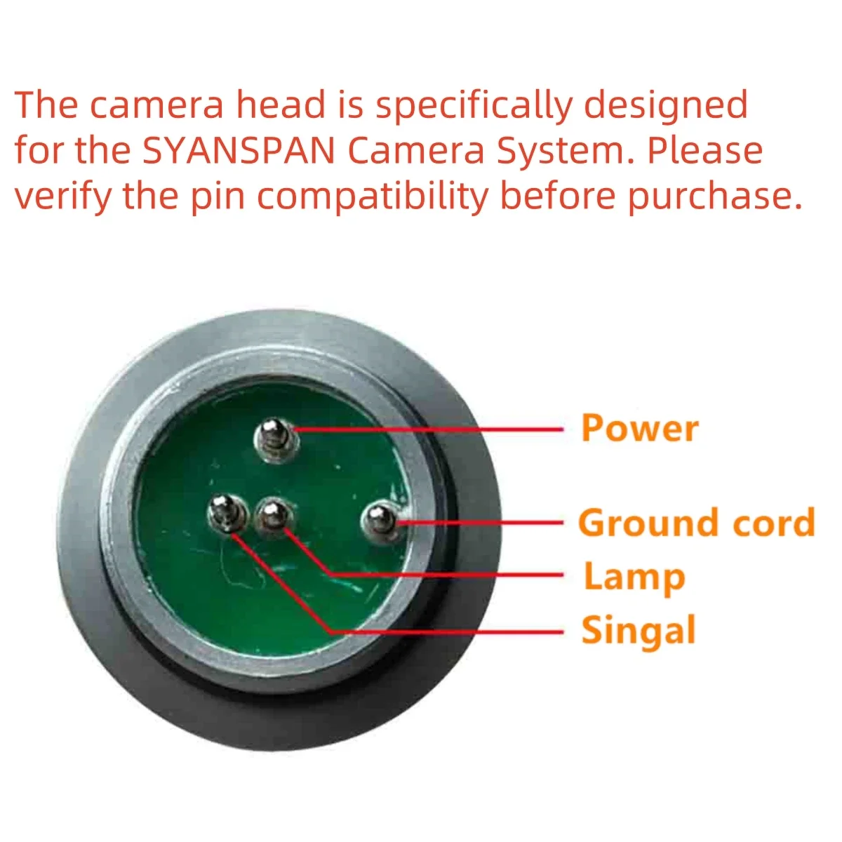 رأس كاميرا فحص أنابيب الصرف الصحي، SYANSPAN 23 مم / 17 مم استنزاف خط أنابيب الصرف الصحي قطع غيار كاميرا المنظار الصناعي بدون انزلاق