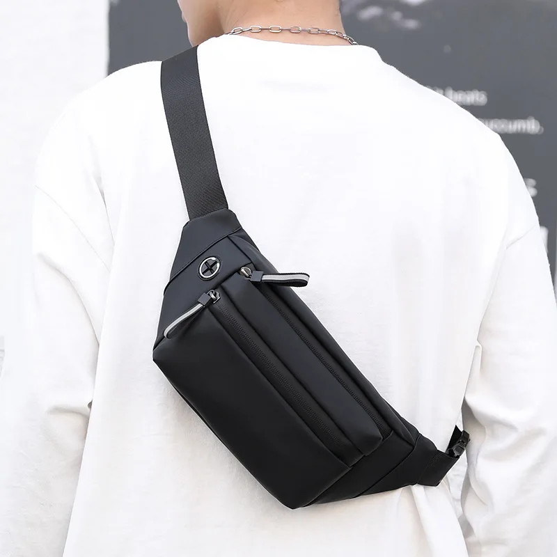 Bolsos de pecho clásicos para hombre, riñoneras impermeables multifunción, bolsas de deporte de viaje al aire libre, bolso cruzado informal con bolsillo para teléfono