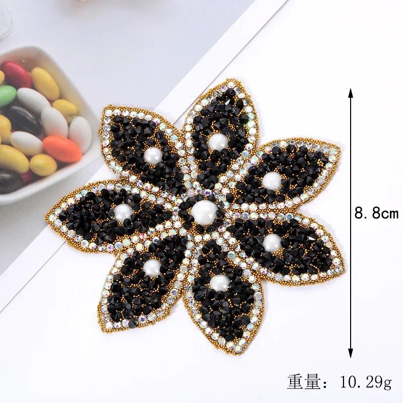 Sparkling Rhinestone Sequin Patch Flowers Star Iron on Ironing Stickers Crystal Applique For Jeans Dress Clothing Decoration DIY