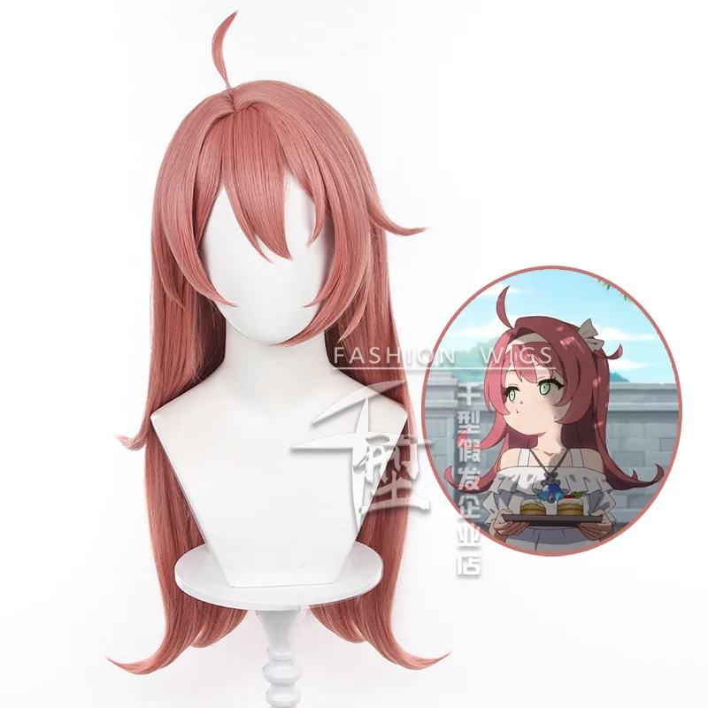 Clervie Cosplay Wig Game Genshin Impact Young Clervie Cosplay Synthetic Long Hair Halloween Party Play Outfit for Women