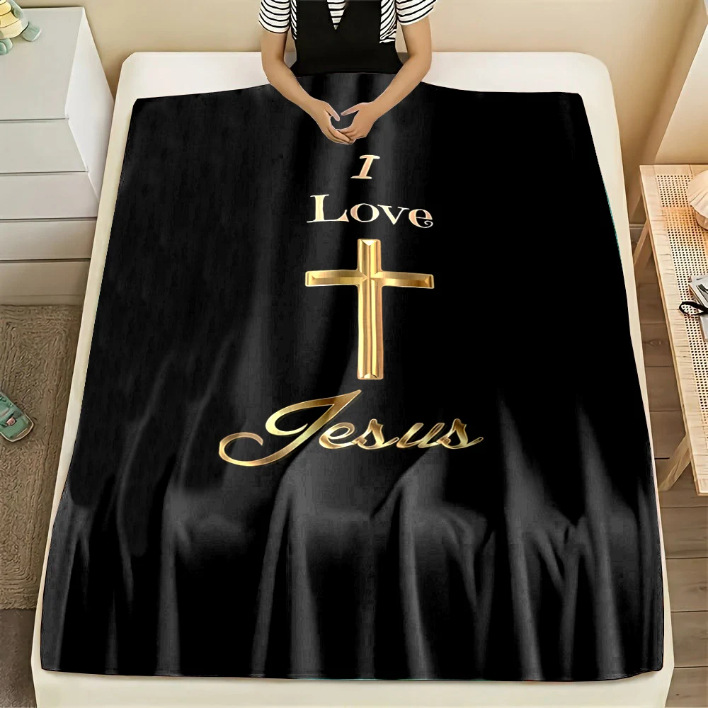 3D Pray Holy Bible Cross Jesus Soft Flannel Blanket for Bed Bedroom Sofa Picnic,Throw Blanket for Cover Outdoor Leisure Nap Gift