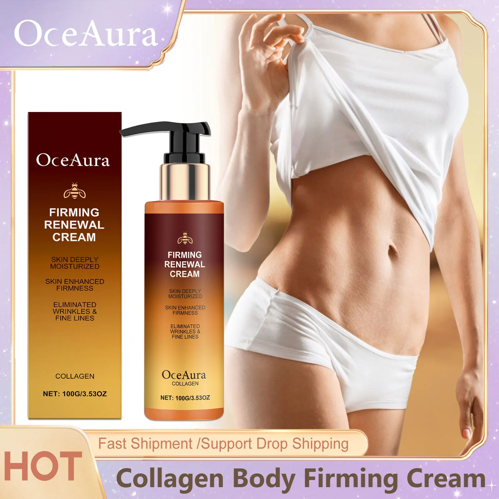 

Oceaura Collagen Body Firming Anti Wrinkle Cream Whitening Lighten Improve Sagging Skin Repair Dryness Moisturizing Body Lotion