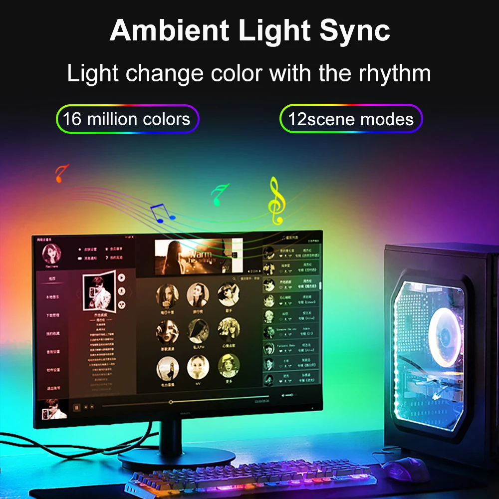 Ambilight TV Led Backlight 4K HDMI 2.0 Device Fancy LEDS Sync Box With Remote Control And Light Bar Strip WS2811 RGBIC Kit