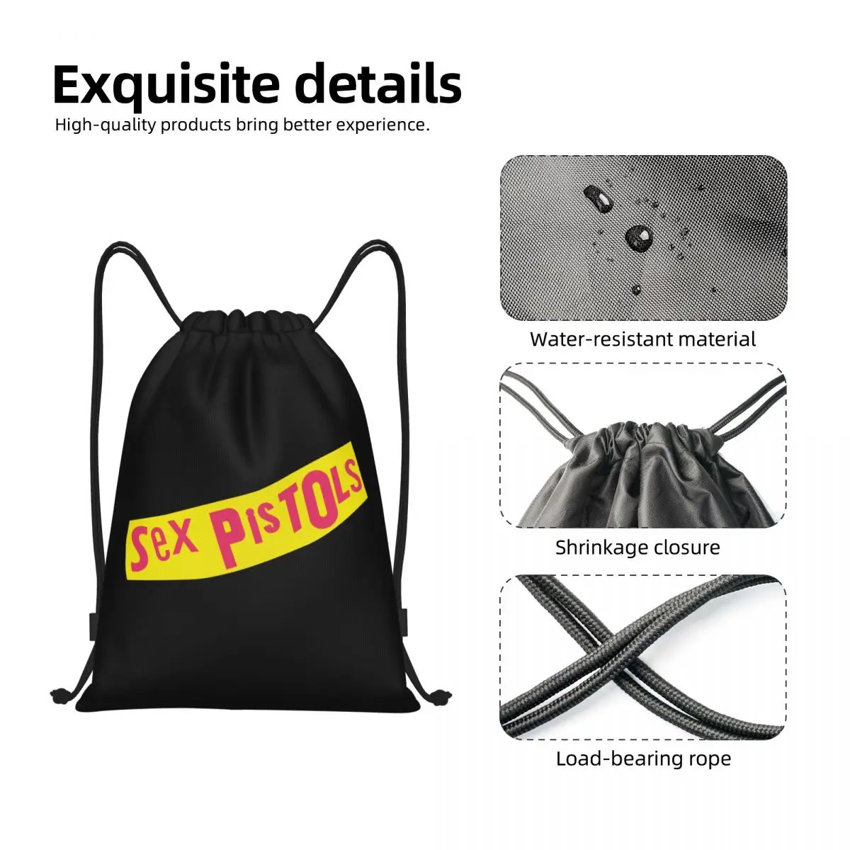 Mochila de cordão de metal pesado personalizada para homens e mulheres, Heavy Metal, leve, Rock Band, Gym Sports Sackpack Sacks para compras