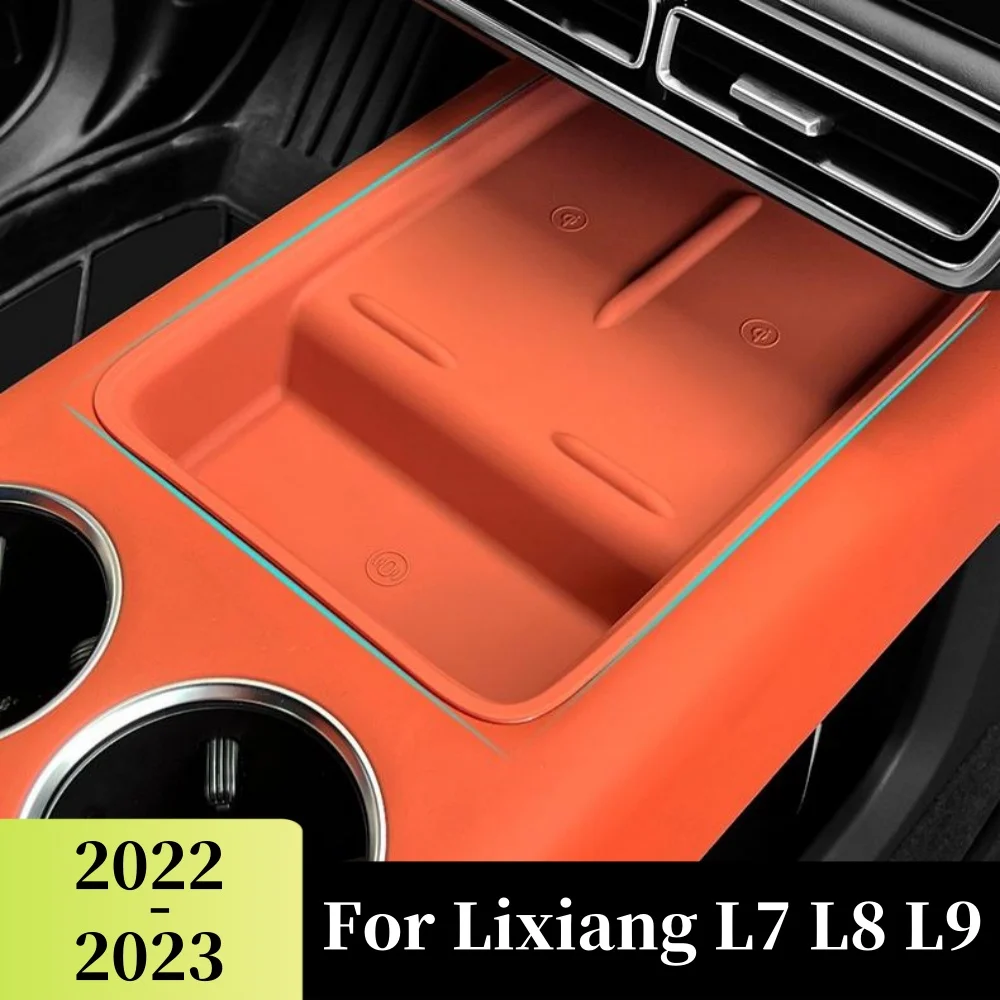 

Car Wireless Silicone Padding Water Cup Holder Storage Box Anti slip Pad Auto Accessories Fit For Li Lixiang L7 L8 L9 2022 2023