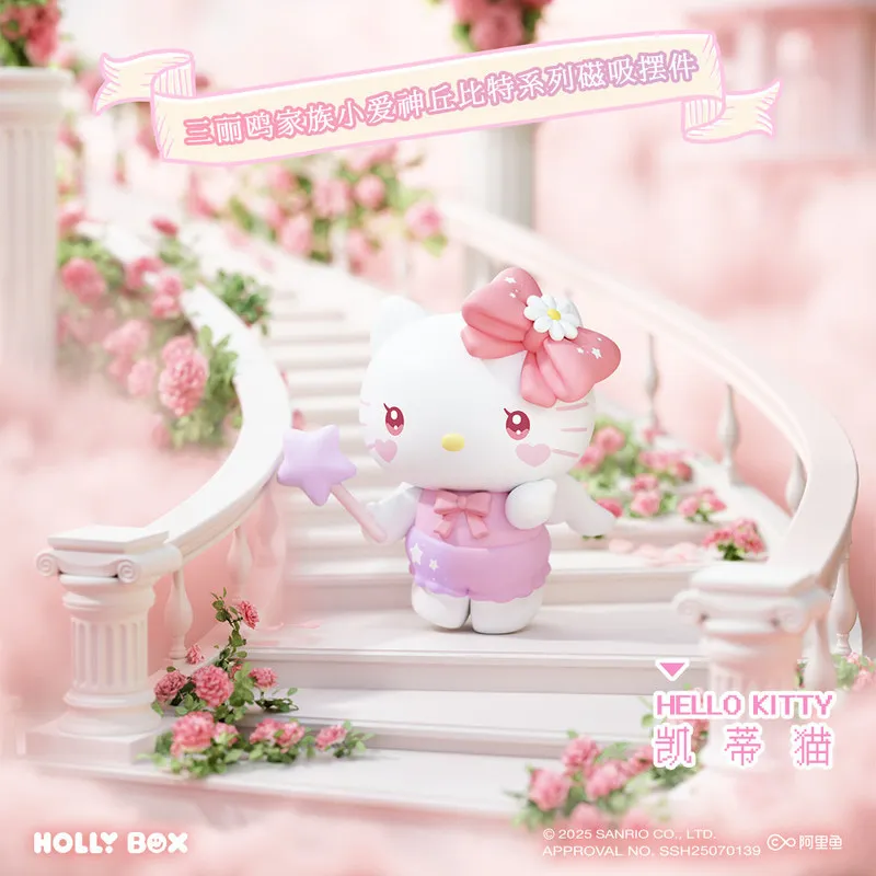 Sanrio Little Cupid Magnetic Ornament Blind Box Series Anime Figurines Refrigerator Sticker Desktop Ornament Trendy Toys Gifts