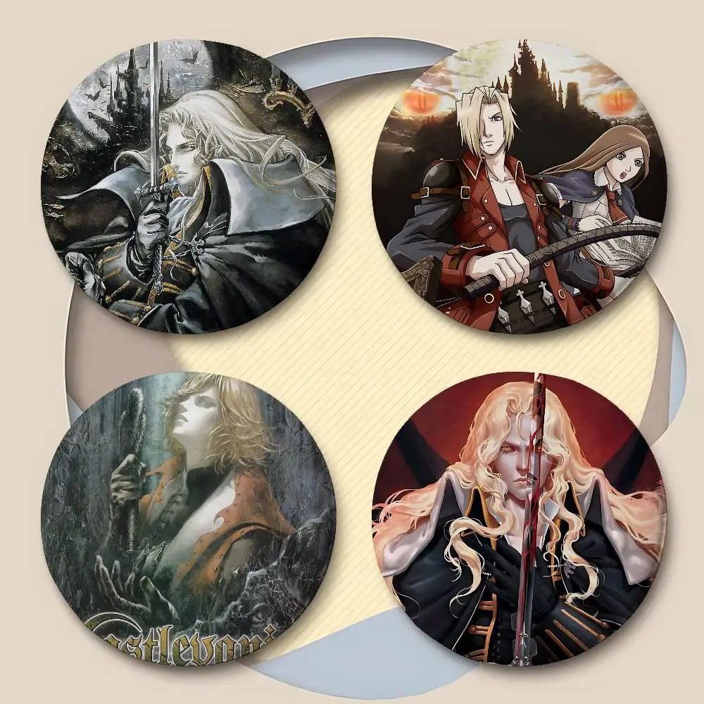 Anime C-Castlevanias Badges Peripheral Lapel Pins Tinplate Round Brooch For Shoulder Bag Accessories Souvenir Gifts