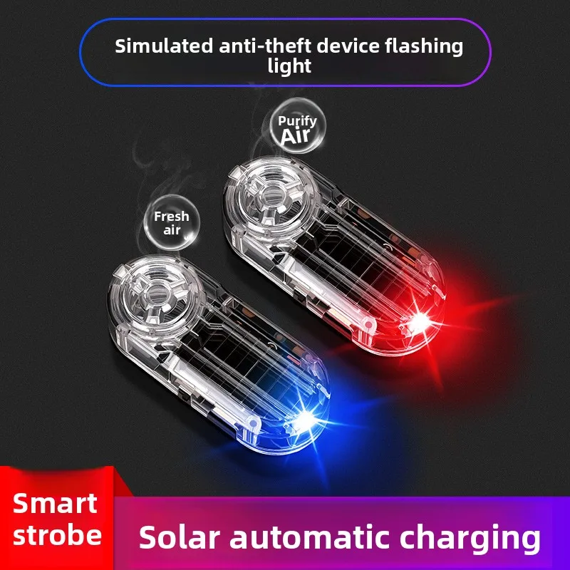 

LED Simulated Alarm Lamp Solar-Powered & Type-C Charging Car Anti-Theft Warning Light Detachable Fragrance Tray Aroma Diffuser