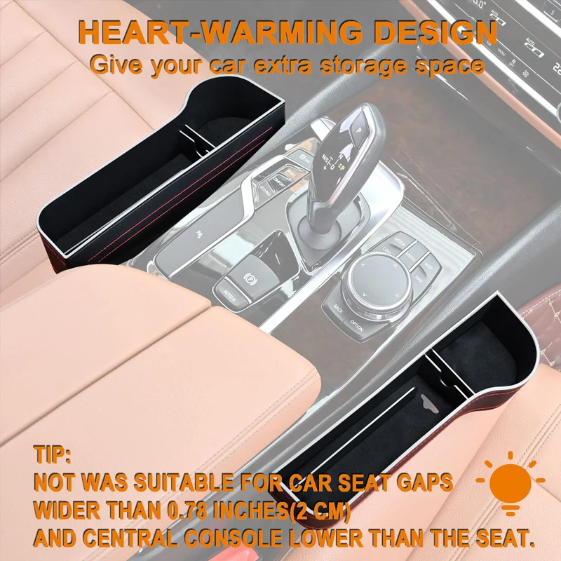 Leather Car Cup Holder Seat Organizer Holder Multifunctional Auto Seat Gap Storage Box Abs Seat Seam Pockets Trunk Organizer