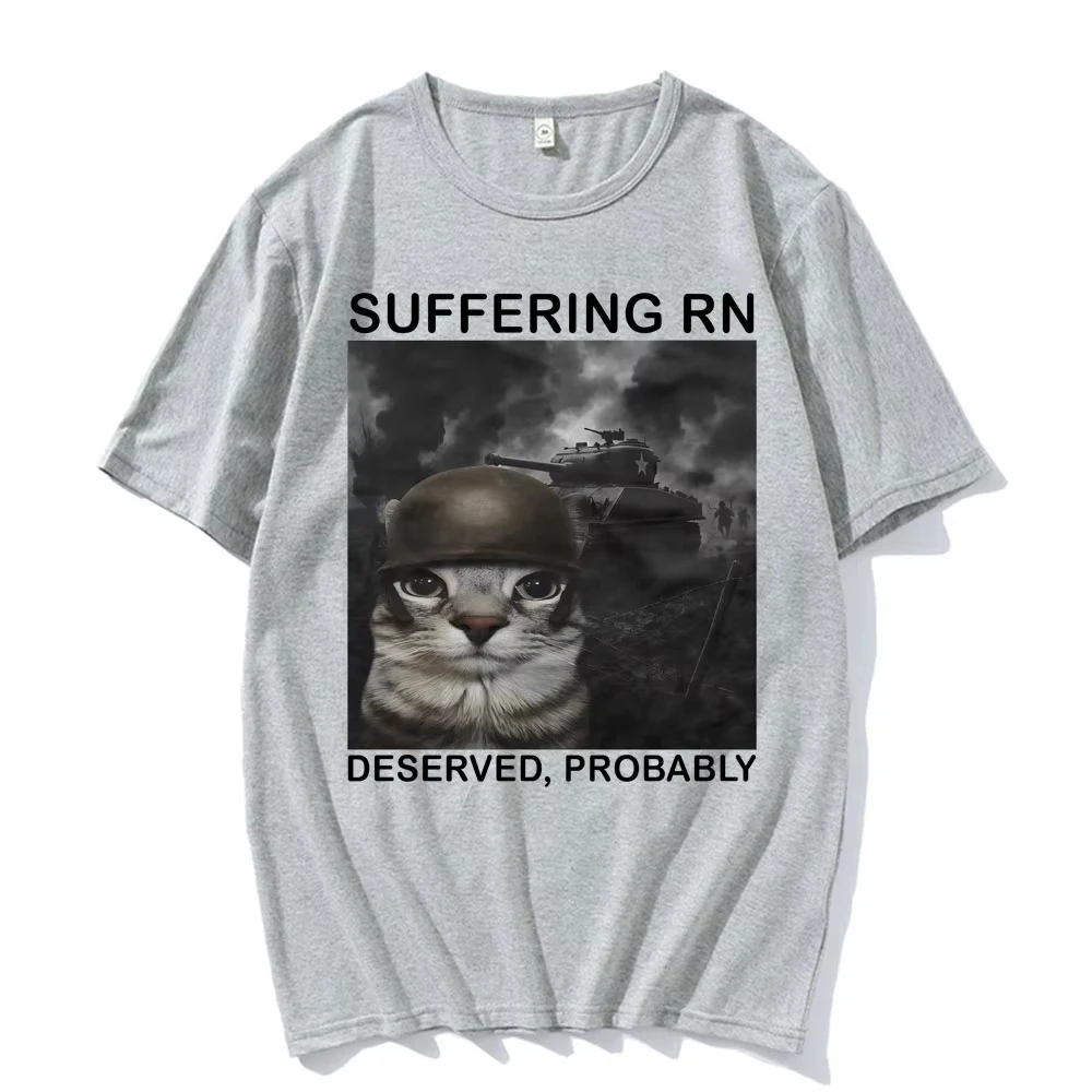 الرجال والنساء ريترو Harajuku 100_ القطن تي شيرت الشارع ارتداء suffering Rn يجب أن يكون متعة القط ميمي نمط تي شيرت