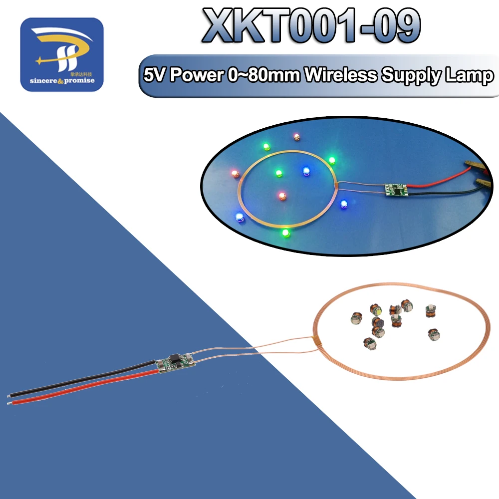 5V Power 0~80mm Long-Distance Wireless Supply Lamp Coil Module Solution XKT001-09