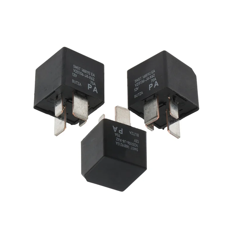 

Многоцелевое реле с 4-контактной вилкой, 3 шт., 70 А, 12 В, черное, подходит для Ford Volvo