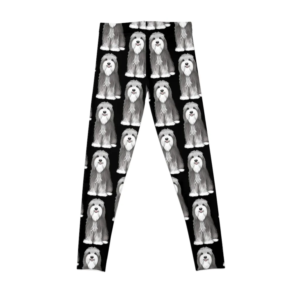 Cute Bearded Collie Cartoon Dog Leggings push up fitness gym clothing Womens Leggings