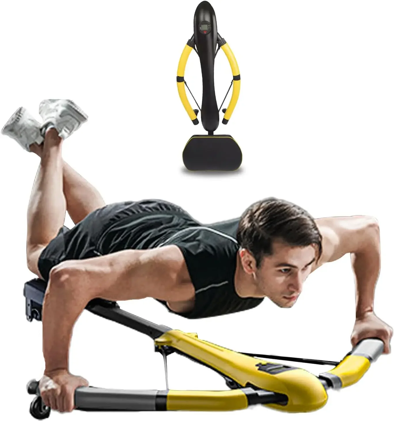 Abdominal Trainer Rowing Machine, Belly Training Dragonfly Machine with Adjustable Resistance, Target on Arm, Shoulders, Back, L