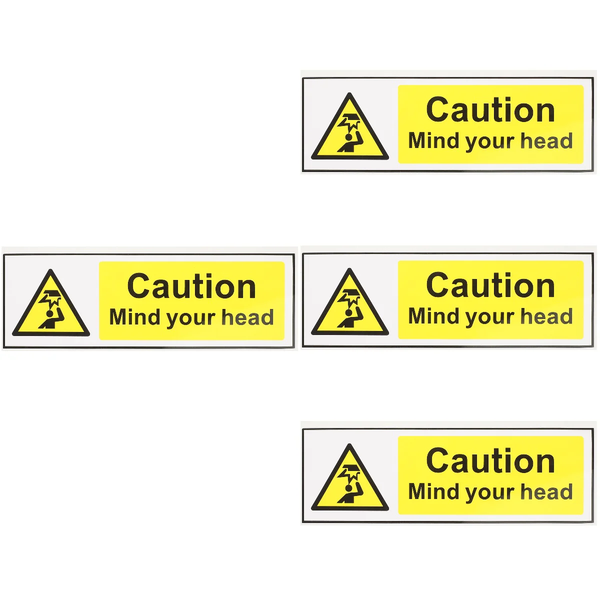 4 Pack Be Careful Head Stickers Self Adhesive Warning Sign Wall Watch Your Low Clearance Water Proof Decal Overhead Caution