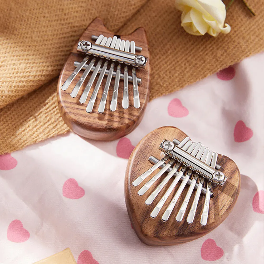 1 Juego de Kalimba Profesional de Madera, Mini Kalimba Portátil para Principiantes, Instrumento Musical con Cuerpo Pulido y Suave