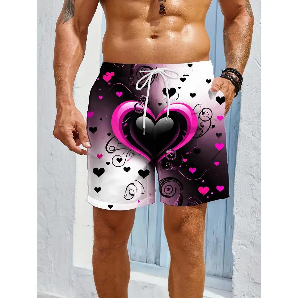 

1pcs Men's Short swim trunks2026 Summer 3D Printed Short sleeve Breathable Quick drying running y2k clothes Polyester