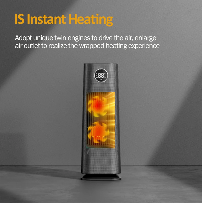 المنزل الذكي الكهربائية 2kw Heizstrahler Heizlufter Elektro Heizung السيراميك Ptc برج الفضاء مروحة سخان مع جهاز التحكم عن بعد للاستخدام الداخلي