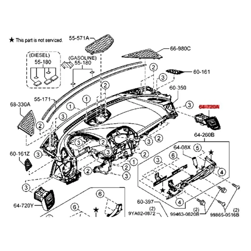 

Trending For Mazda 3 2013-2018 Right Side Air Conditioning Vent BHN1-64-730 BHN264730 Car Dash Air Outlet Grile Assembly LHD