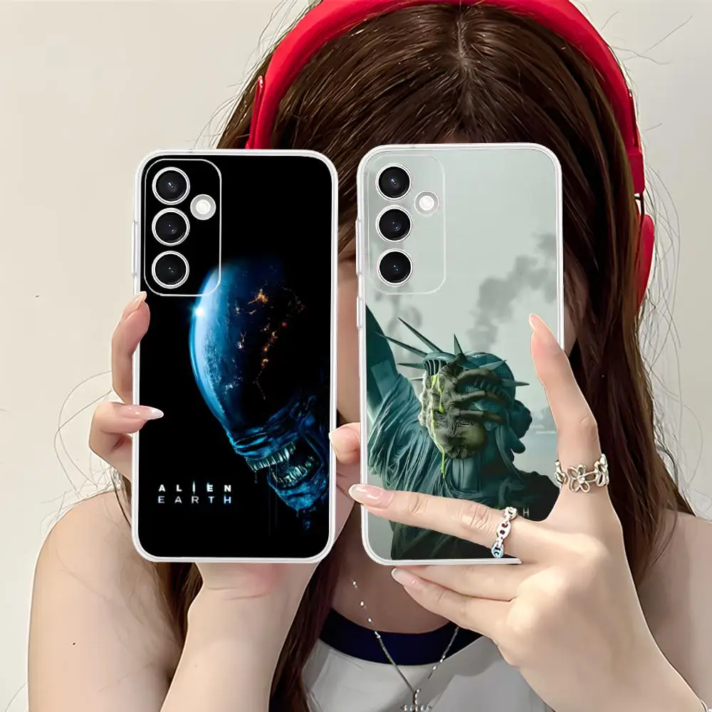 Alien Earth Mobile Cell Phone Case for Samsung Galaxy S25 S24 S23 S22 S21Plus FE Ultra Clear Colorful Cover Cover Pretty