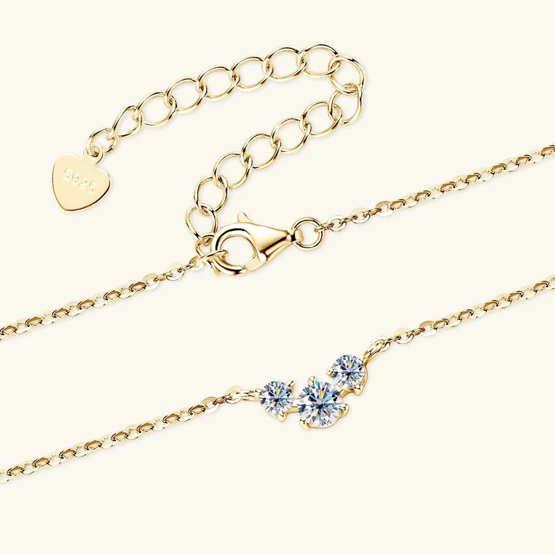 PMO-116 Lefei Fashion Luxury Classic 0.5 Moissanite Fine Creative Simple Smile Necklace For Women s925 Silver Party Jewelry Gift image 4