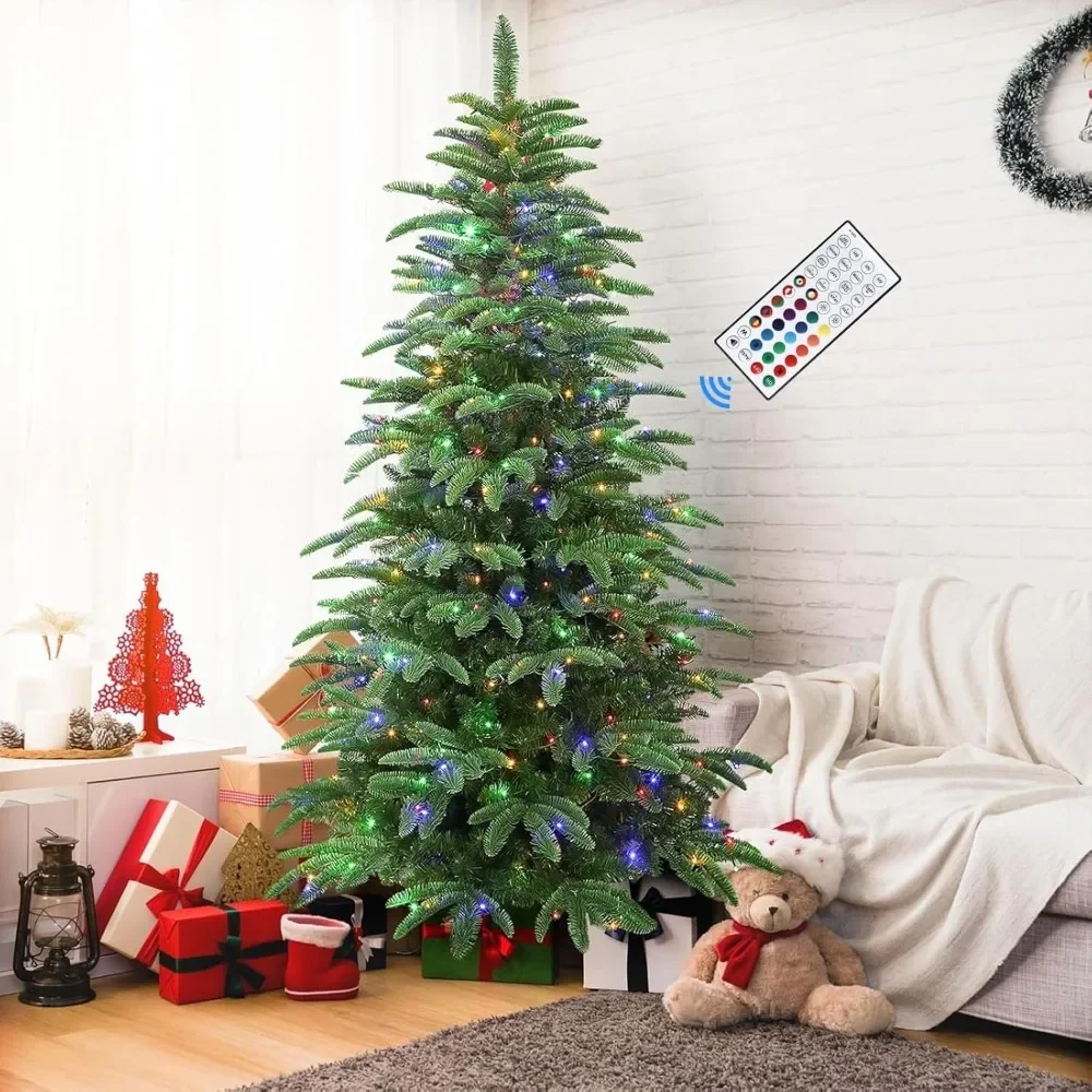 9ft Christmas Tree, 660 Pre-Lit Multi-Color RGB Lights and 1975 PE & PVC Branch Tips, Perfect Choice for Xmas Decoration