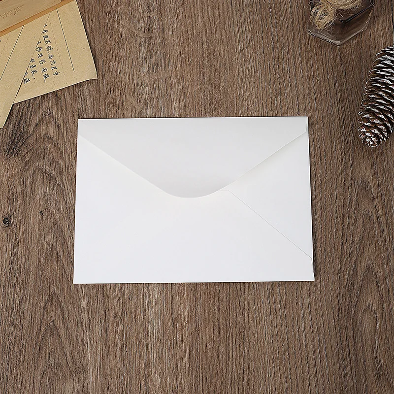 100pcs Kraft Paper Blank Envelope white Wedding Invitations Business Supplie Postcard Large Giftbox Packaging Storage Stationery