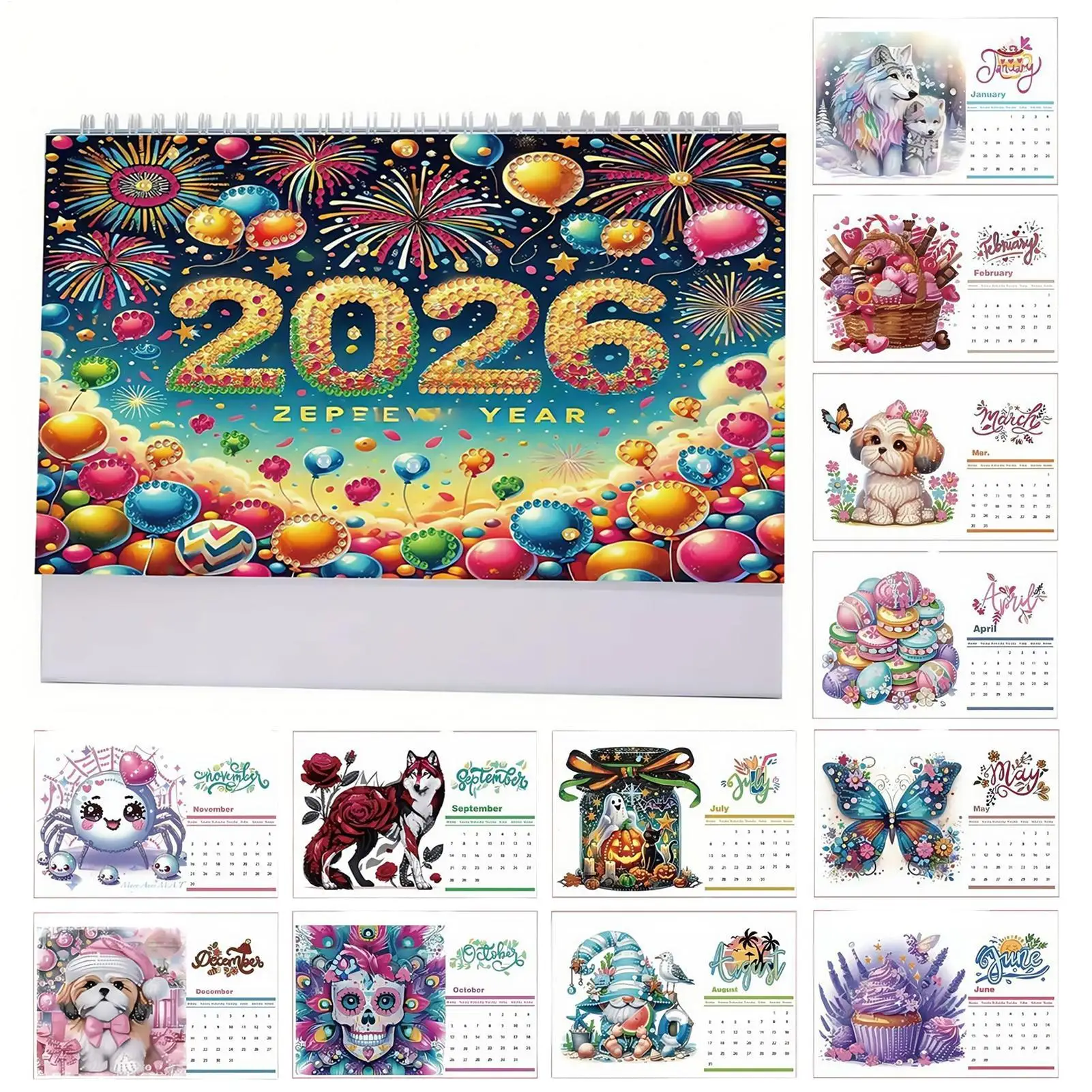 

2026 Monthly Calendar Rhinestone Painting 2026 Calendar Desk Decor Monthly Planner Home Decor For Apartment Dorm Office Living
