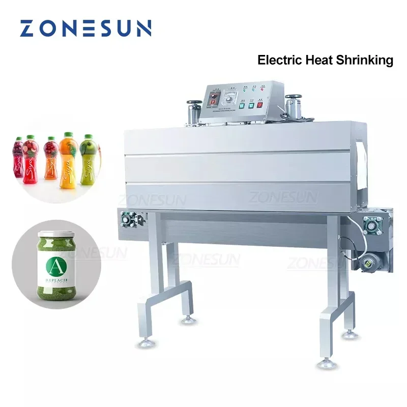 ZONESUN ZS-SX403 Automatic Bottle Label Heat Shrink Machine PVC PP PET Film Thermal Shrinking Packaging Machine for Wine Sauce