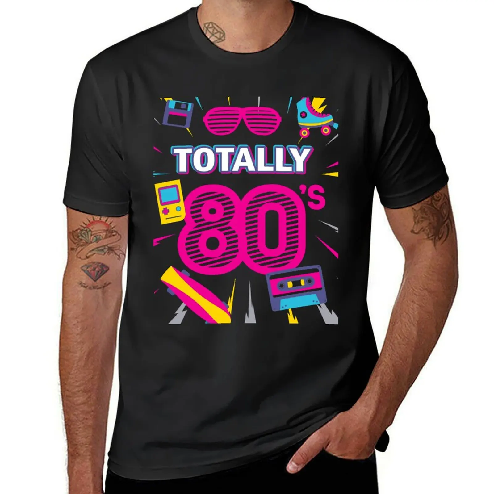 Funny 80s Retro Tee 1980s Party shirt Turntable Cassette I Love The 80s retro style T-Shirt sweat customs Short sleeve tee men