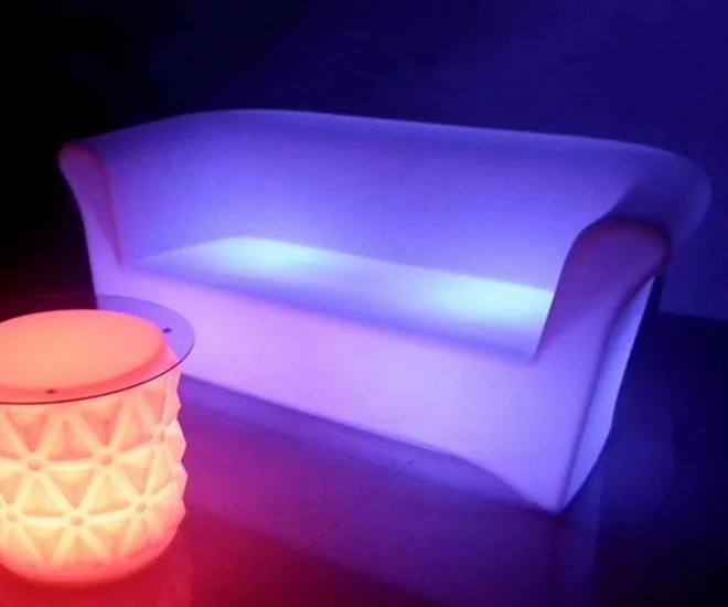 LED Furniture Set Remote Manual Control Battery Operated RGB Color Bar Sofa Plastic IP65 Waterproof Modern Sectional Design 4-6