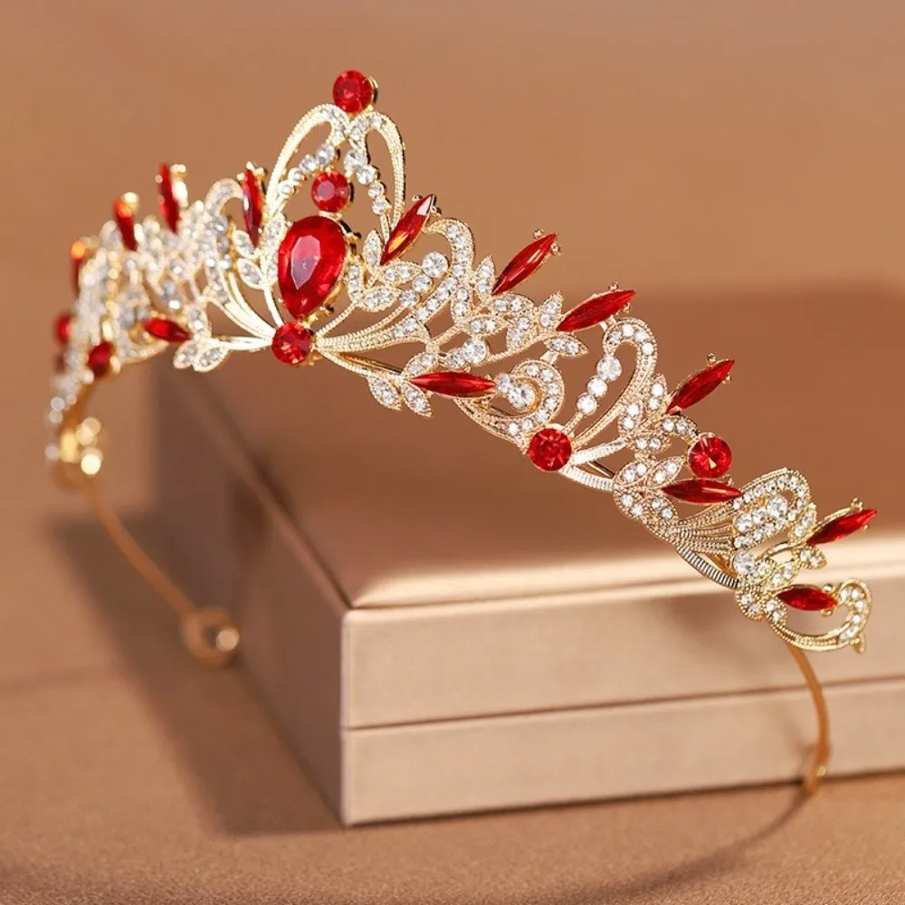 

Винтажная корона королевы и принцессы со стразами, тиара из сплава с кристаллами в стиле барокко, роскошные аксессуары для волос, корона невесты, свадебная вечеринка