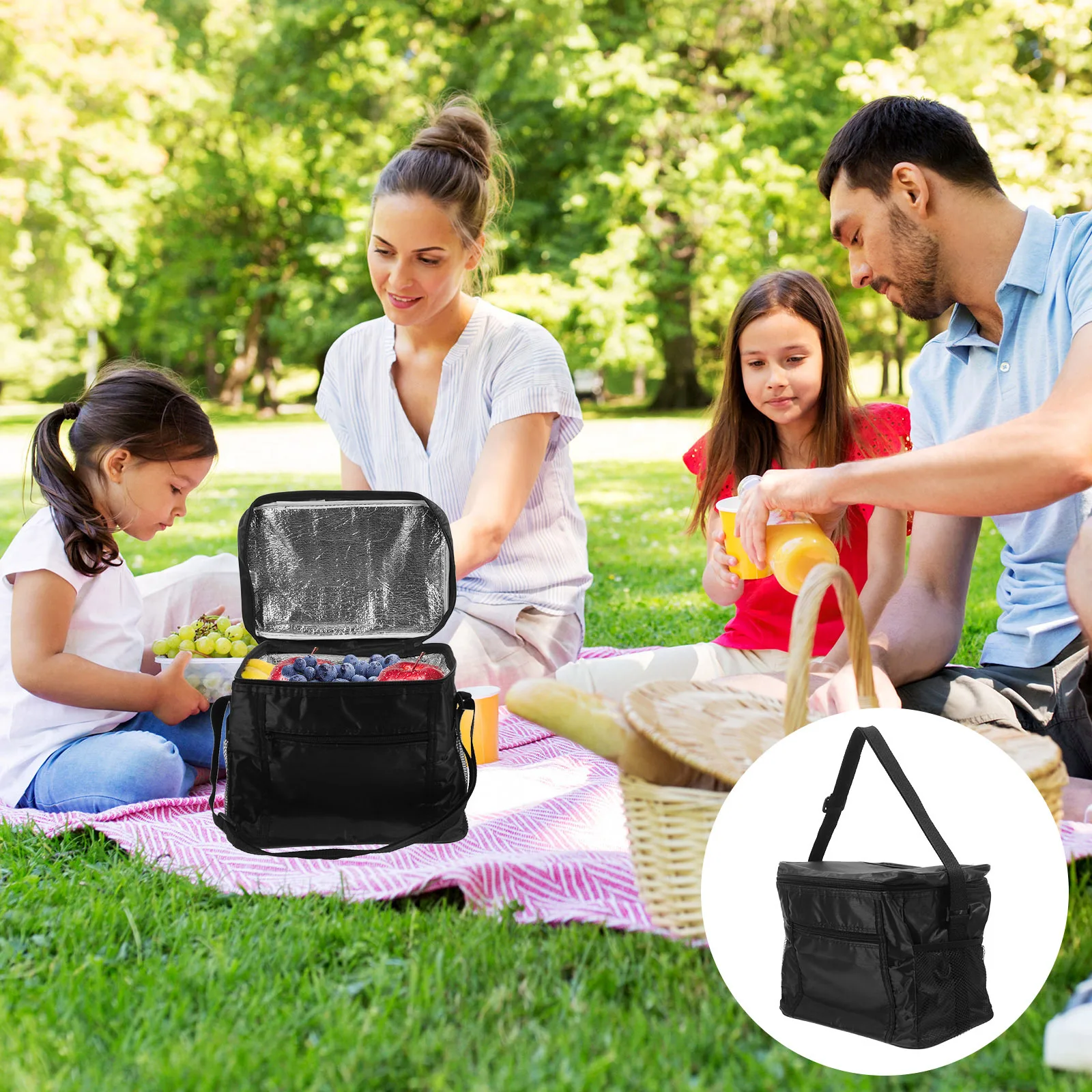 

Oxford Cloth Insulated Cooler Bag Large Capacity Thermal Food Delivery Bag Picnic Tote Reusable Grocery Shopping Insulated Tote