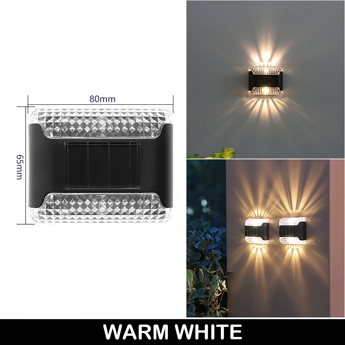 Luces LED solares impermeables para exteriores, lámpara de pared para decoración de jardín, camino y patio