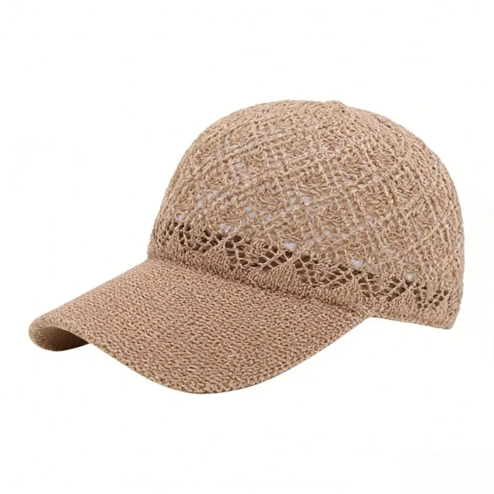 

Hollow Thin Baseball Cap Breathable Adjustable Mesh Sun Protection Hat Solid Color Lightweight Beach Cap Travel Vacation