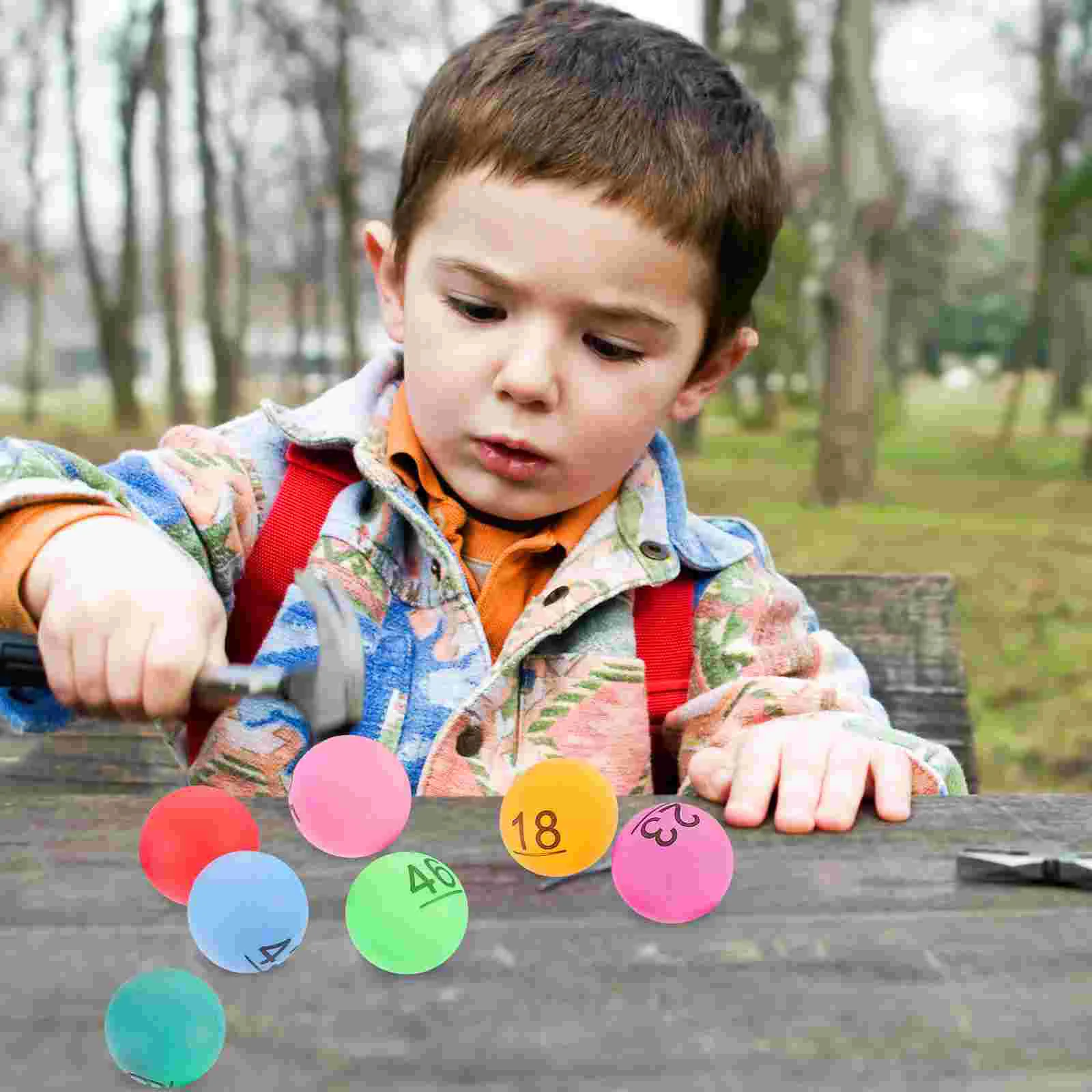 50 Pcs Digital Table Tennis Calling Balls Seamless Number Small Lottery Plastic Props Numbered Picking Raffle Drawing