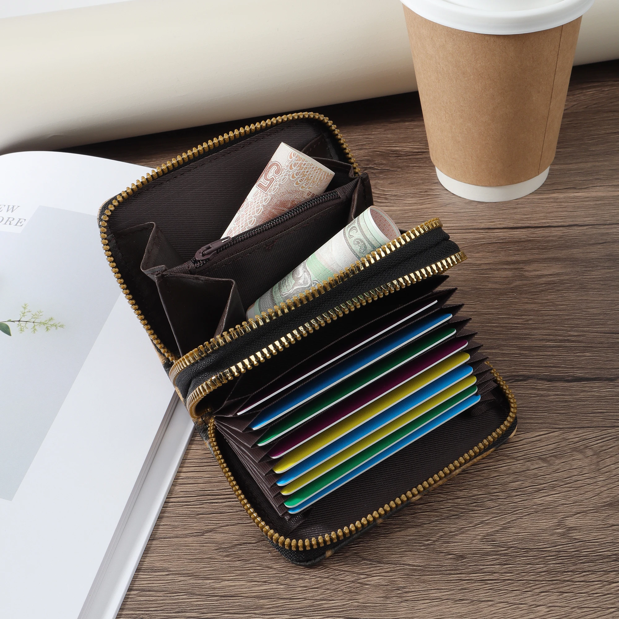 Versatile Double Zipper Credit Card Holder Bag, Trendy Card Short Wallet, Multi Card Slots Coin Purse