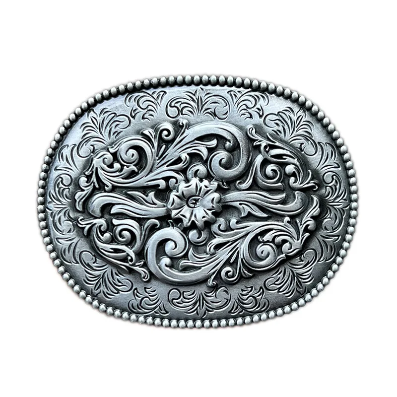 Tang grass pattern belt buckle western style