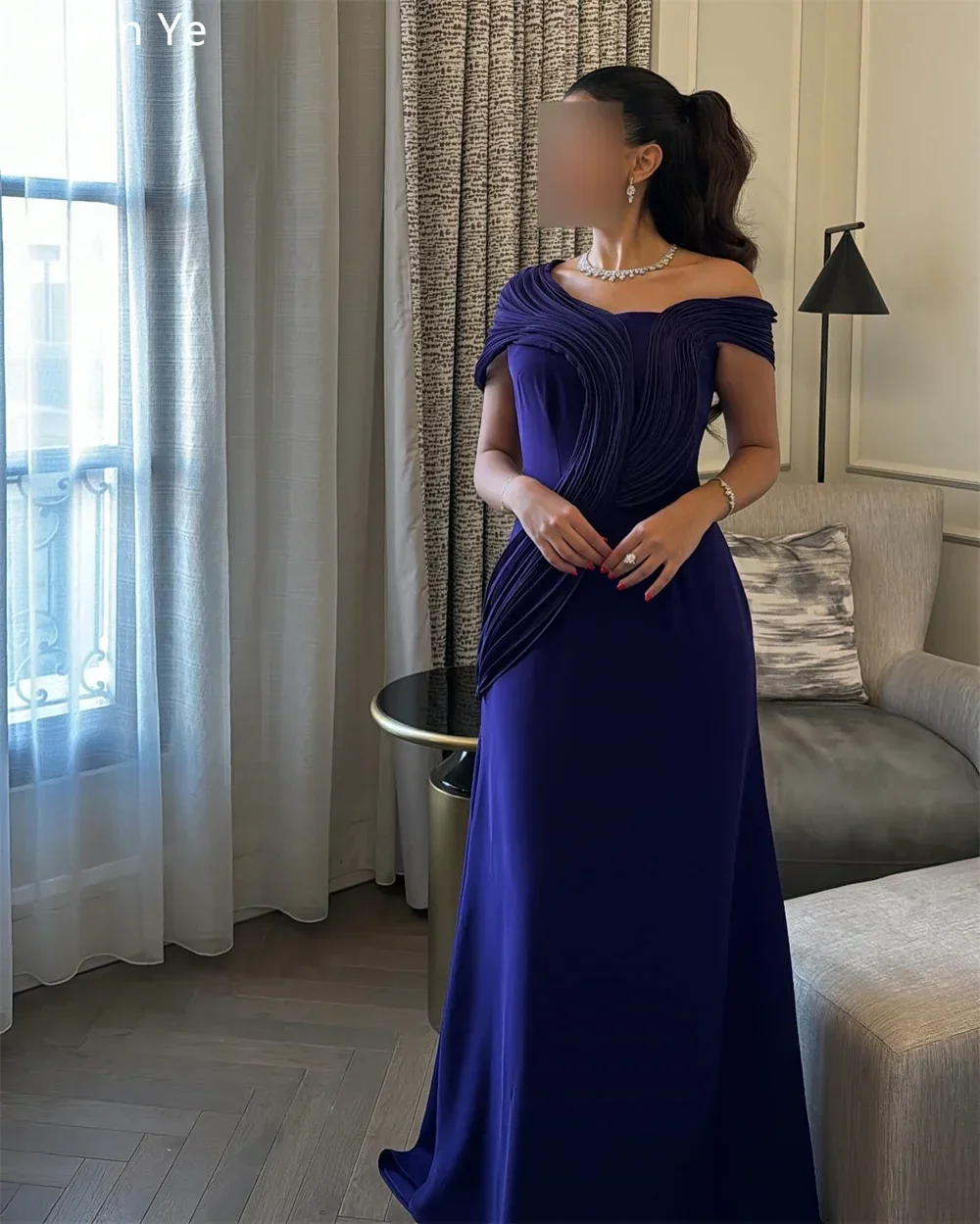 Customized Prom Gown Formal Dearin Off-the-shoulder A-line Floor Length Skirts Ruffle Bespoke Occasion Dresses Saudi Arabia Even