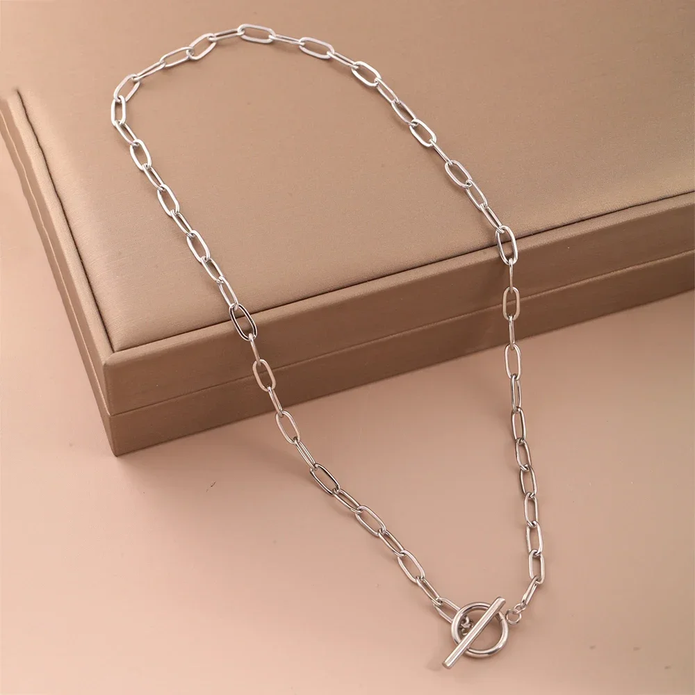 stainless steel jewelry Choker women\'s necklace stainless steel necklace fashionable and versatile jewelry gift 2025 women trend