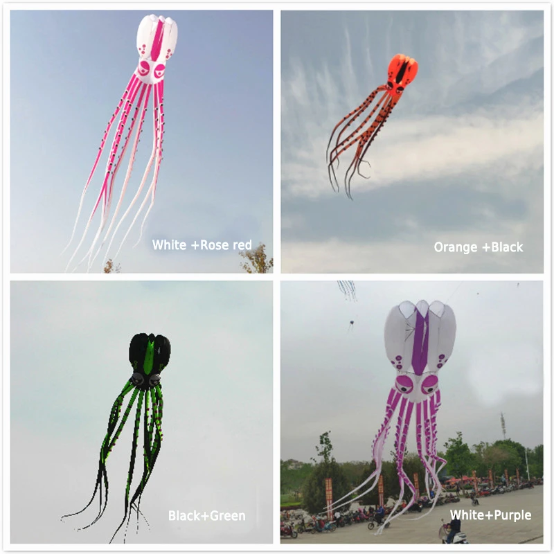 

free shipping large octopus kite flying soft kite display kites for adults kites parachute