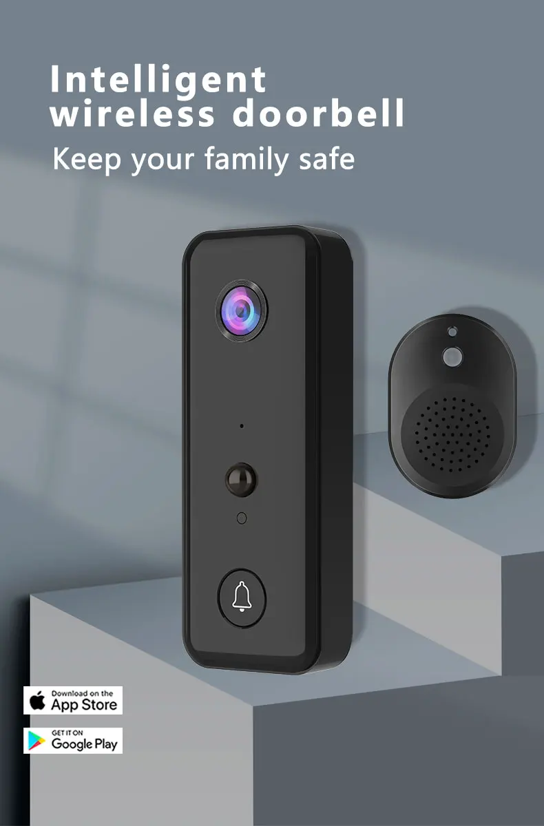 720P Battery Power Wireless WIFI IP Doorbell Visual Door Phone Intercom Peephole Viewer Door Camera With Indoor Chime