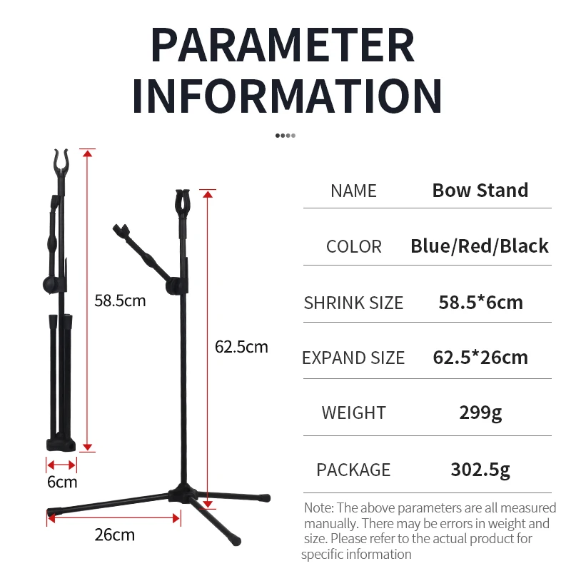 Recurve Bow Stand Foldable Archery Accessory Longbow Takedown Bow and Arrow set Rack legs Hunting Equipment Adjustable Holder